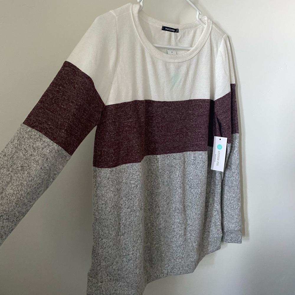 Pink Clover - Ameya Brushed Knit Top - Grey, size: Medium